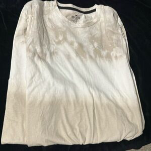 hollister long sleeve shirt size:S color -white and tan